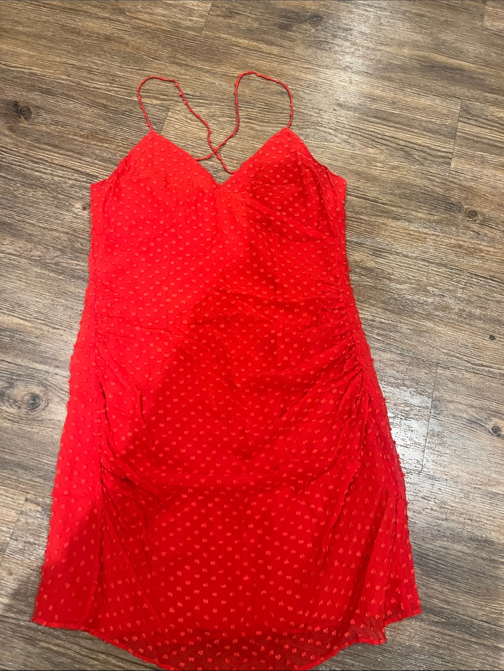 Alice + Olivia Red Spotted Slip Dress